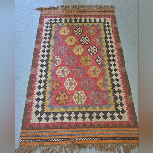 Flatweave Reversible Tribal Kilim Kelim Rugs Handwoven Wool Carpets 3X5 - Picture 1 of 7